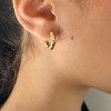 Gold Bamboo Huggie Hoop Earrings