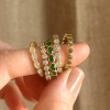 CZ Marquise Birthstone Bezel Eternity Wedding Ring