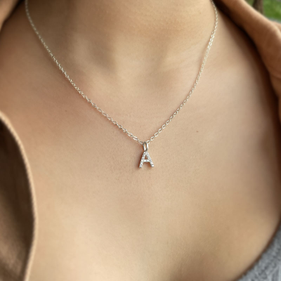 Diamond Pavé Letter Charm Q