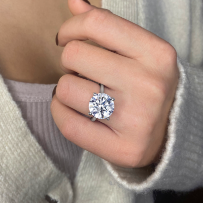 5 Ct Round Lab Diamond Comfort Fit Solitaire Engagement Ring