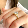 4.30 Ctw Round CZ & Tapered Baguette Engagement Ring