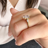3.30 Ctw Pear CZ & Tapered Baguette Engagement Ring
