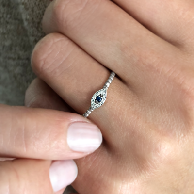 Sapphire Evil Eye Ring