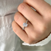 1.5 Ct Emerald Lab Diamond & 0.14 Ctw Diamond Twisted Vine Engagement Ring