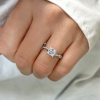4 Ct Princess Lab Diamond & 0.14 Ctw Diamond Twisted Vine Engagement Ring