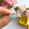 4 Ct Oval Lab Diamond & 0.14 Ctw Diamond Twisted Vine Engagement Ring