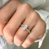 1 Ct Marquise Lab Diamond & 0.14 Ctw Diamond Twisted Vine Engagement Ring