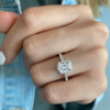 2 Ct Emerald Lab Diamond & .41 Ctw Diamond Pavé Halo Engagement Ring