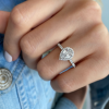 1.41 Ctw Pear Diamond Pavé Halo Engagement Ring