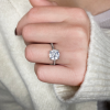 4 Ct Elongated Cushion Lab Diamond Solitaire Engagement Ring