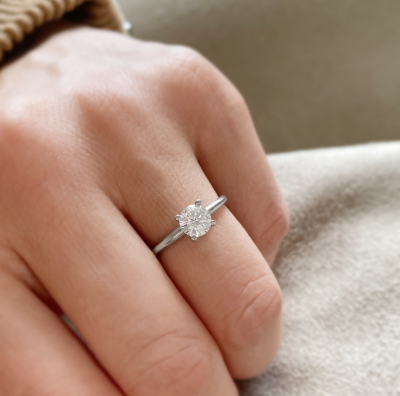 1 Ct Round Lab Diamond Solitaire Ring