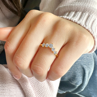 5 Stone Lab Diamond Nesting Ring