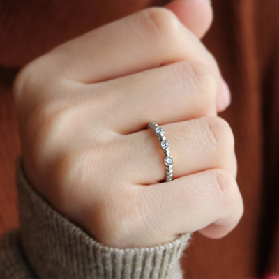 Alternating Three Birthstone Ring
