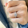 2 Ct Princess Lab Diamond & .27 Ctw Diamond Surprise Pavé Cathedral Engagement Ring
