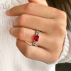 1 Ct Alexandrite Emerald Cut Birthstone Cuban Ring