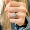 1.5 Ct Marquise Lab Diamond & 0.18 Ctw Diamond Trio Cluster Engagement Ring