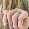 2 Ct Round Moissanite & 0.18 Ctw Diamond Trio Cluster Engagement Ring