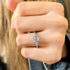 2 Ct Oval Lab Diamond & 0.18 Ctw Diamond Trio Cluster Engagement Ring