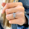 4 Ctw Pear & Emerald Moissanite Toi et Moi Two Stone Ring