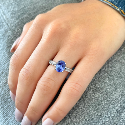 2.50 Ct Oval Birthstone & Diamond Twisted Vine Ring