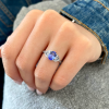 1.50 Ct Oval Tanzanite & Diamond Antique Style Ring