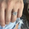 1.5 Ct Princess Lab Diamond & .16 Ctw Diamond Whisper Pavé Engagement Ring