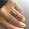2 Ct Oval Lab Diamond & .22 Ctw Crown Hidden Halo Bezel Engagement Ring