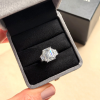 5 Ct Elongated Cushion Colorless Lab Diamond Trapezoid Three Stone Engagement Ring
