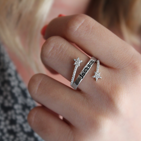 Shooting Star Name Ring