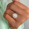 1.16 Ctw Oval Diamond Sunburst Halo Engagement Ring