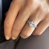 1 Ct Oval Moissanite & .26 Ctw Lab Diamond Halo Twist Vine Engagement Ring