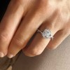 2.5 Ct Emerald Colorless Lab Diamond & .27 Ctw Halo Twist Vine Engagement Ring