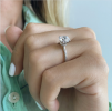2 Ct Round Moissanite & .10 Ctw Diamond Secret Halo Solitaire Ring