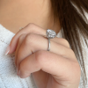 2 Ct Elongated Cushion Lab Diamond & .10 Ctw Diamond Hidden Halo Engagement Ring