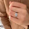 4.21 Ctw Round CZ Hidden Halo Engagement Ring