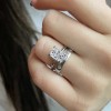 4 Ct Radiant Moissanite & .10 Ct Diamond Hidden Halo Engagement Ring