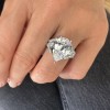 3 Ct Radiant Moissanite & 1 Ctw Lab Diamond Split Shank Wide Band Engagement Ring