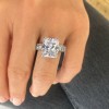 6 Ct Emerald Lab Diamond & 1.44 Ctw Lab Diamond Channel Set Wide Band Engagement Ring
