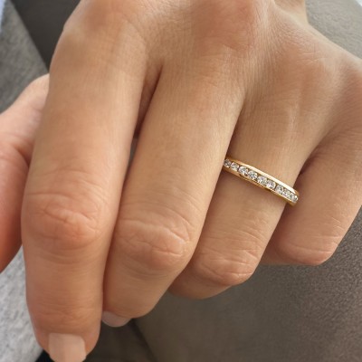 .50 Ctw Cubic Zirconia  Channel Set Birthstone Eternity Ring