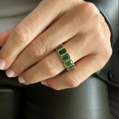 Amethyst Birthstone Bezel Eternity Band