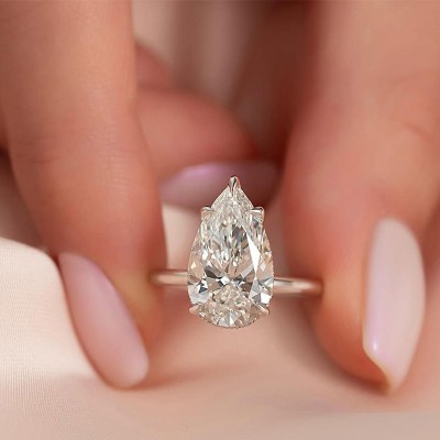3.5 Pear Shaped Moissanite Ring