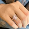 1.25 Ct Oval Morganite & .15 Ctw Diamond Halo Engagement Ring