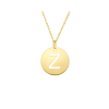 Gold Disc Initial Cutout Necklace Z