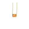 14K Gold Emerald Cut Citrine Necklace