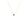 14K Gold & Blue Topaz Solitaire Necklace