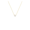 14K Gold & White Topaz Solitaire Necklace