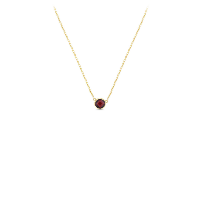 14K Gold & Garnet Solitaire Necklace