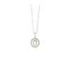Silver, Gold & Diamond Initial Letter Necklace O