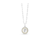 Silver, Gold & Diamond Initial Letter Necklace P