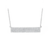 Silver Pavé CZ Horizontal Bar Necklace